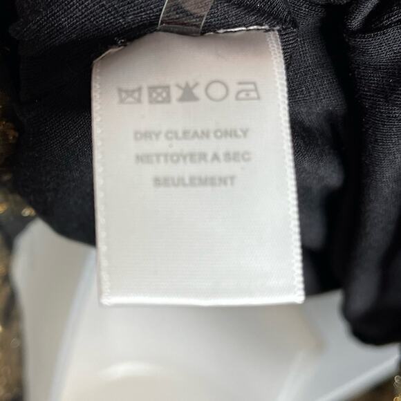 HALE BOB Viola Top Off Shoulder Black & Metallic Gold Floral Blouse Size Small - Picture 6 of 7